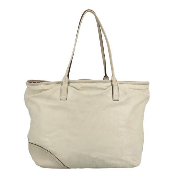 GUCCI Tote Bag Leather Beige Gold - Picture 2 of 16